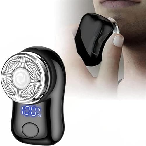Compact Portable Shaver for Men USB Rechargeable Wet & Dry Grooming with Precision Ideal Travel Trimmer Facial Hair Remover Smooth Tool (Black, One Size) — view 4