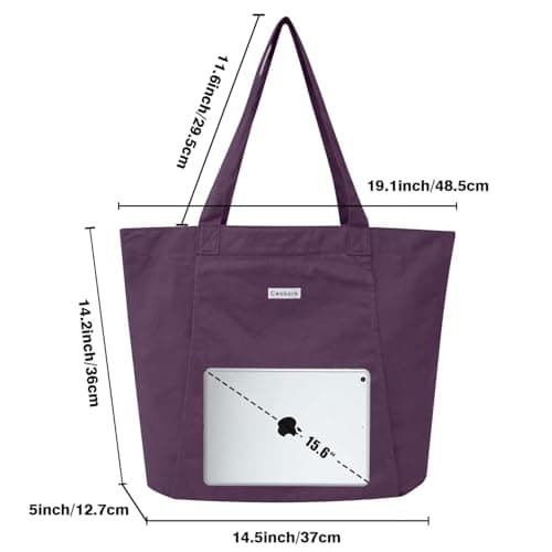 Cwokarb Yoga Bag for Women, Cotton Canvas Yoga Mat Tote with Wet Pocket — view 6