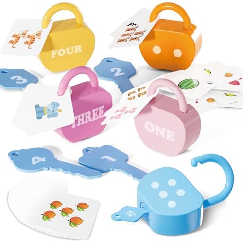 YYDeek Locks and Key Toddler Toys, Number Learning Counting Blocks for Kids