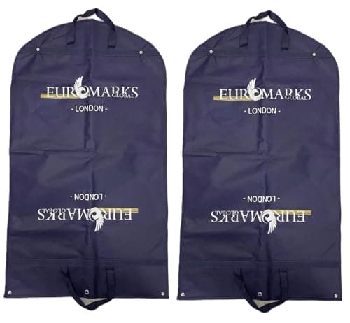 2 X Luxury Travel Long Suit Bags, Foldable Dress Bag, Garment Bags, Breathable Dust Proof Water proof Clothes Covers, Suit Protector with Zip, 150cm X 60cm