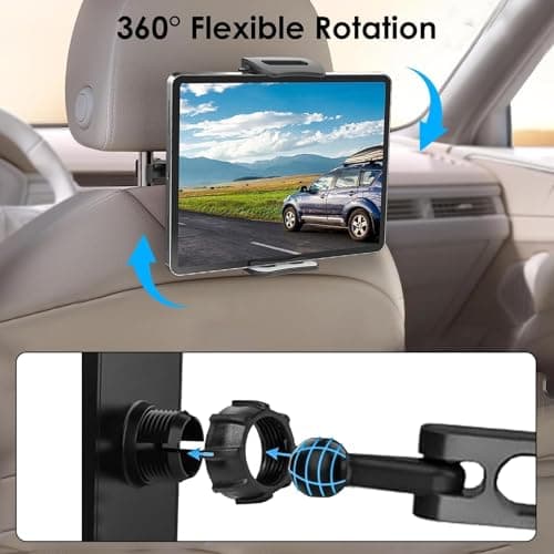 Linkstyle Car Tablet Holder, Stretchable Headrest Tablet Mount — view 5