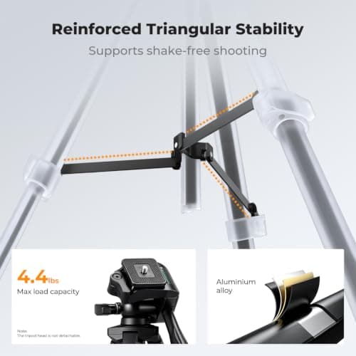 K&F CONCEPT 57.9"/147cm Lightweight Camera Tripod — view 6