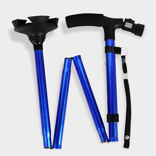 RUNZI Folding Cane with Led Light, Adjustable Canes and Walking Sticks for Arthritis Disabled and Elderly (Blue) — view 6