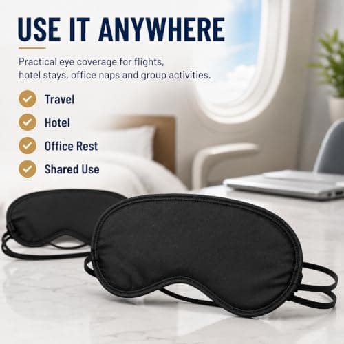 Sleep Eye Mask 20 Pack, Sleeping Blindfold for Sleep Plane Hotel Camping — view 5