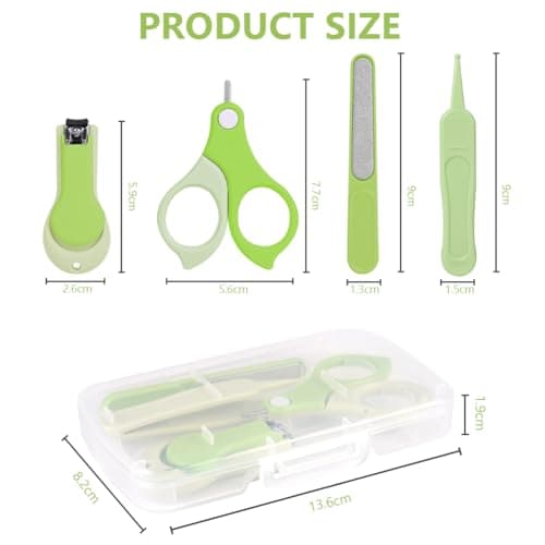 Vicloon Baby Nail Kit, 4-in-1 Baby Nail Care Set, Baby Nail Care Tool, Baby Nail Care Set Manicure Set Includes Baby Scissors, Nail Clippers, Baby Nail File and Tweezer for Newborn Infant Toddler — view 2