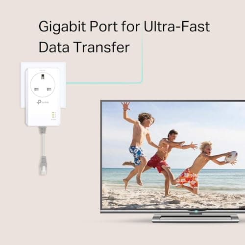 TP-Link TL-PA7017PKIT Gigabit Passthrough Powerline Adapter Starter Kit, Powerline Network Adapters Speed up to 1000 Mbps, 4K Video Streaming & Online Gaming, No Configuration Required, Plug and Play — view 4