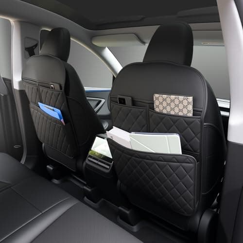 2 Pack Seat Back Protector for Kids, Car Kick Mats Back Seat with Organizer — view 2