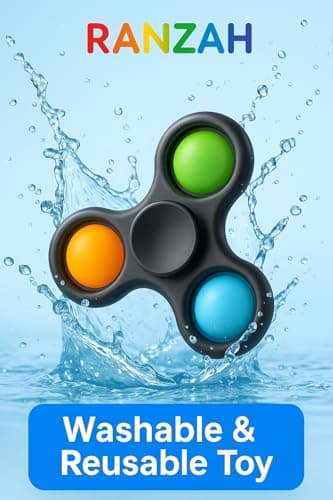 Ranzah Hand Fidget Spinner Toy Finger Bubble Pop Sensory ADHD Anxiety Stress Relief Gift Party Travel Toy For kids Teens Adults (Black) — view 5