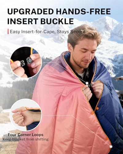 Gonex Camping Blanket, Packable Wearable Puffy Outdoor Blanket Quilt — view 3