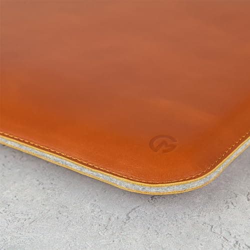 Casemade Real Leather Laptop Sleeve for MacBook Pro & Air Fits 13, 14, 15 & 16 Inch - Genuine Full Grain Leather with Soft Wool Lining (13 inch - MacBook Air M1/M2/M3/M4/M5, Pro 2016-2023, Neo 2026) — view 6