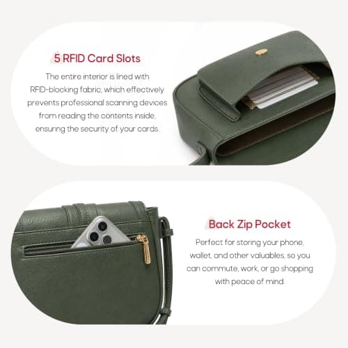 RAINSMORE Crossbody Bag for Women RFID Blocking Handbags & Shoulder Bags — view 5