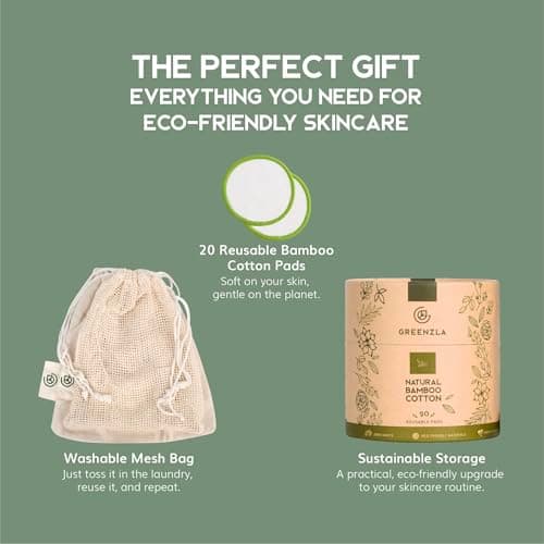 Greenzla Reusable Makeup Remover Pads, 20 Pack with Storage Box — view 2