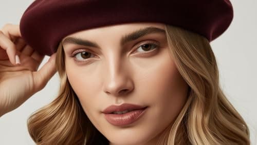 ITRAT Women's Beret Hat – Classic French Style Beret for Women, Soft Warm Wool Blend Ladies Fashion Hat, Elegant Parisian Winter Autumn Cap for Casual, Travel & Everyday Wear (Maroon) — view 5