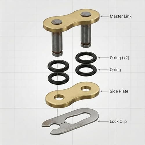 520HV Gold O Connector Link for DID - Ring Motorcycle Chain Master Link Connector Kit – 1 Set – High-Strength Steel Split Clip Chain Lock Joint – Motorcycle Engine Chain Repair and Maintenance — view 3