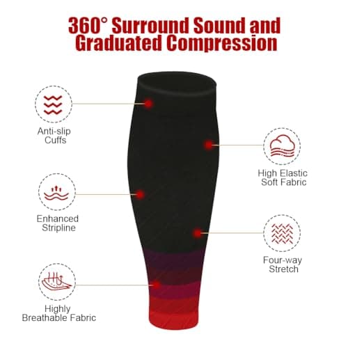 ACWOO Calf Support Compression Sleeves for Women Men, 1 Pair 15-21mmHg Class 1 Shin Splints Brace Support for Torn Muscle Pain Relief, Cramps, Sprains, Footless Leg Socks for Running Sports Flight — view 3