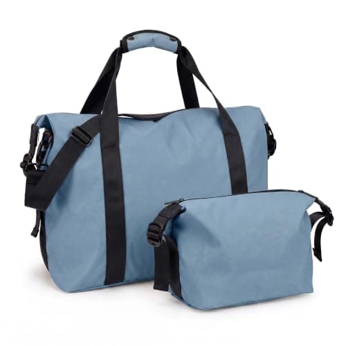 LUGG Travel Duffle & Toiletry Bag Set – 900D Waterproof PVC Holdall with Detachable Shoulder Strap, Spacious Weekend Gym Bag & Matching Wash Bag, Lightweight Durable Travel Bag for Men & Women
