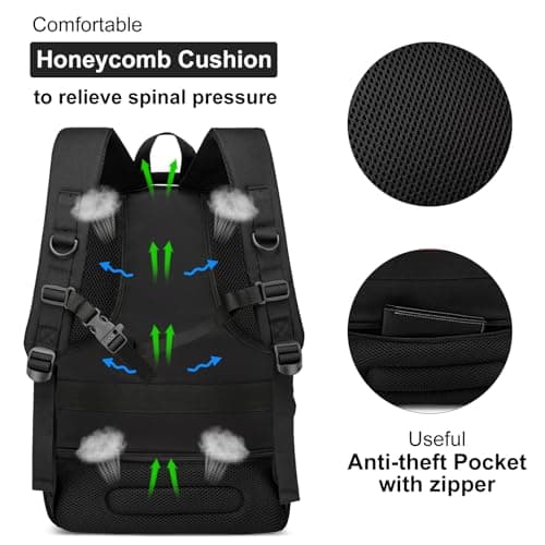 YIORMIOR Backpack Men Women School Bags for Boys Girls, Laptop Backpack with USB Charging Port, Business Travel Anti Theft Durable Laptop Bag,Water Resistant Fits 17.3 Inch Laptop — view 3