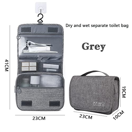 Toiletry Bag for Men Large Travel Wash Bag Water-Resistant Gym Shaving Organiser Bag, Shower Bathroom Makeup Bag with Handle — view 2
