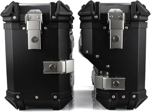 38L Motorcycle Aluminum Side Box, 1 Pair Silver Universal Panniers, Quick Release Waterproof Shockproof Saddle Side Storage Luggage for Motorcycle with Rear Luggage Rack — view 4