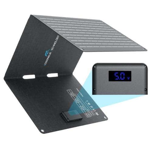 30W Portable Solar Charger with Digital Power Display, USB-C USB-A (for UK)