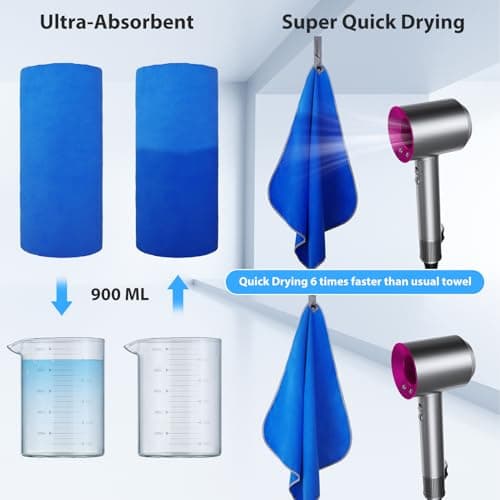 SHEEFLY Microfibre Travel Quick Dry Towel Super Absorbent Gym Towel — view 5