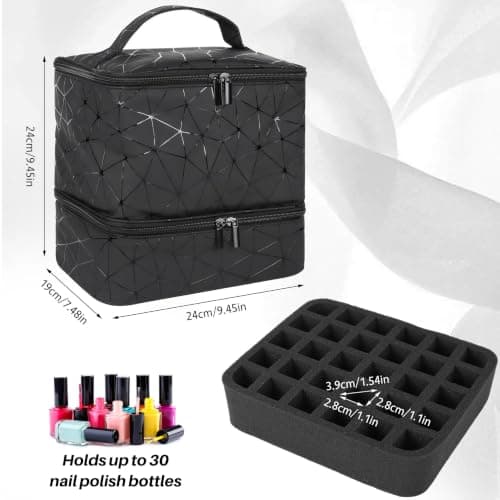 Nail Vanish Storage, Portable Double-Layer Nail Bag Organiser — view 5