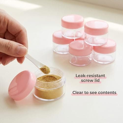6 Pcs 10g Cosmetic Jars, Travel Pots Refillable Clear Plastic Jars with Screw Lids, Small Containers with Lids for Cream, Lotion, Balm, Makeup & Skincare Storage — view 4