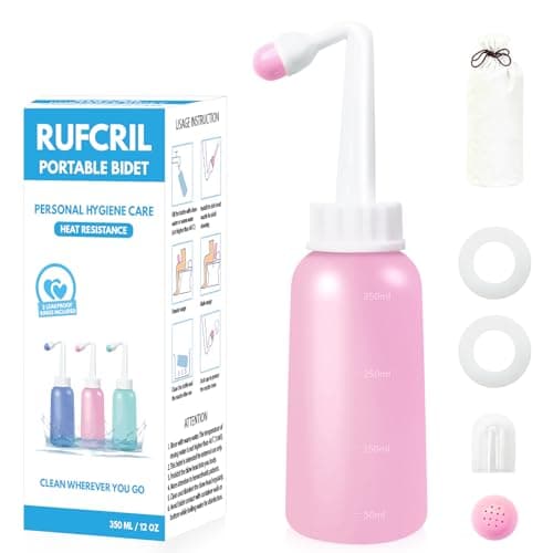 Peri Bottle Postpartum, RUFCRIL 350ml Portable Bidet, Upside Down Sprayer