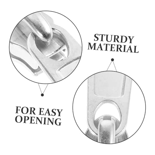 Silver Aluminium Alloy Zipper Sliders for Luggage and Bags 50pcs — view 3