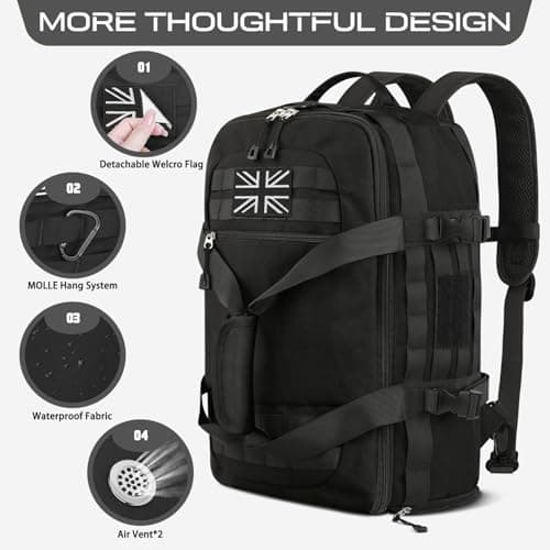 ETRONIK Gym Bag Mens Women, Tactical Duffle Bag with Shoe Compartment — view 3