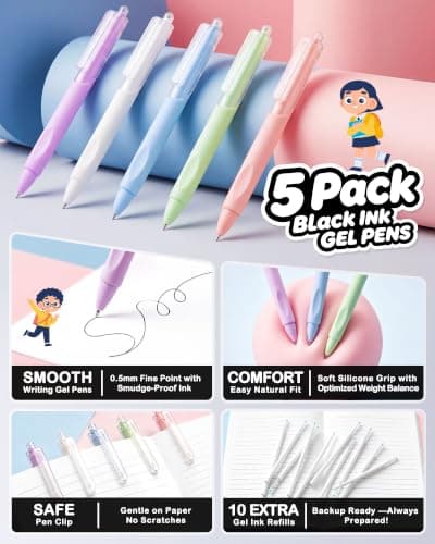 62Pcs Back to School Supplies, Filled Pencil Case Stationery Set,Begie — view 6