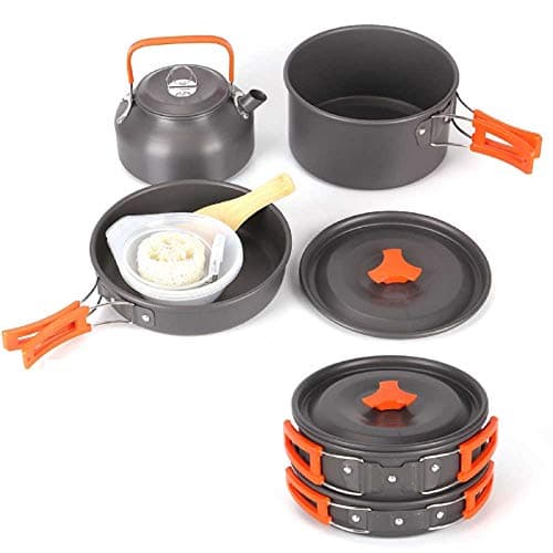 10 X Camping Cookware Portable Camping Cooking Cookware Set For Travel Picnic Hiking Bbq Outdoor