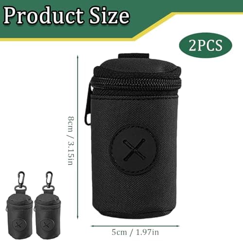 FveVqe 2Pcs Poo Bag Holder, Durable and Leakproof Dog Poop Bag Holder, Lightweight Poo Bags Dispenser Apply for Pet Travel Dog Walking Park, Easy to Attach, Perfect for Walks & Travel(Black) — view 2