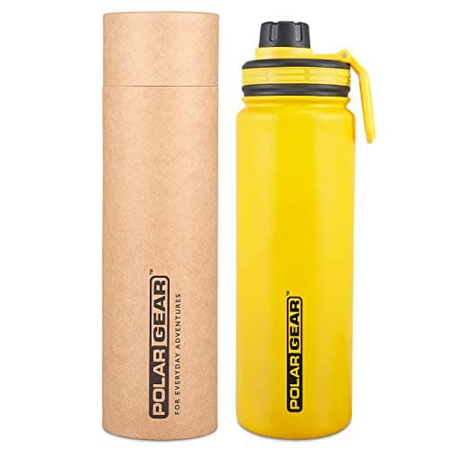 Polar Gear Insulated Water Bottle Yellow 700ml Stainless Steel Double Wall