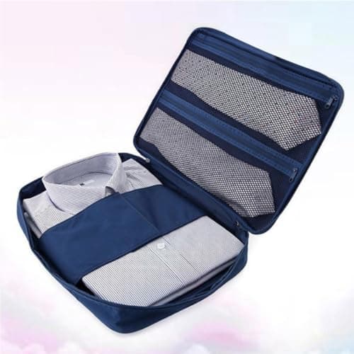 Navy Blue Polyester Travel Packing Organizer Bag for Shirts — view 5