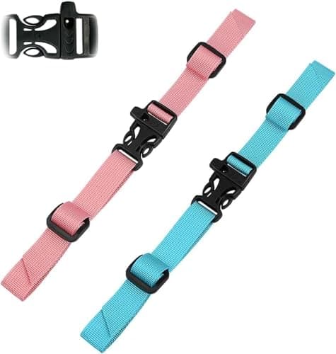 aiyraa 2 Pcs Backpack Chest Straps, Adjustable Chest Strap for School Bags, Rucksack Straps Extender, Non-Slip Quick Release Backpack Sternum Strap for Outside Travel (Blue, Pink)