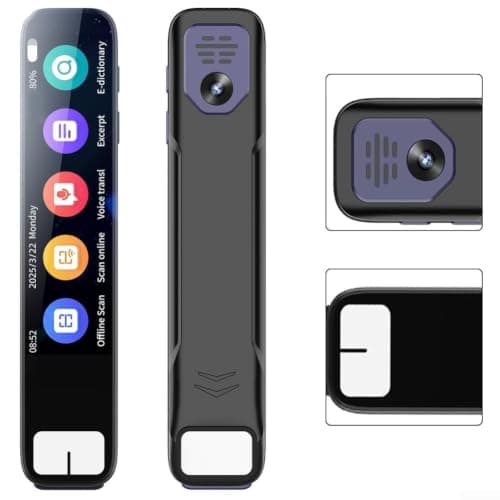 Translation Pen with Scan to Text Feature 13 Offline Languages Real Time Voice for translator for Students Travel Office Use(Black) — view 2