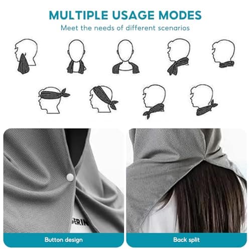Cooling Hoodie Towel, 3 Pcs Microfiber Towel Wrap Neck Towel 60 × 30 cm — view 4