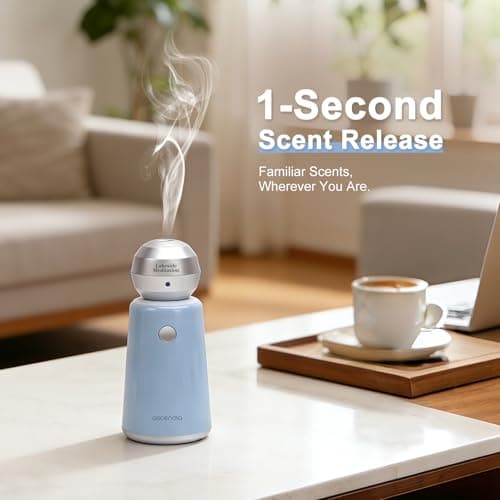 Ascendia Waterless Diffuser for Essential Oil for Home, Car, Blue — view 6