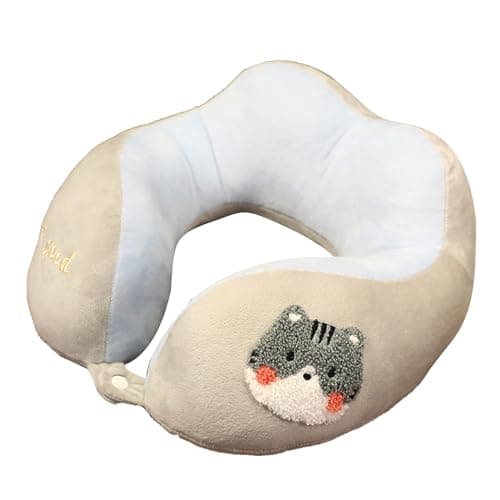 SUNGOOYUE Cute Animal U Shaped Headrest, High Resilience Neck Pillow with PP Cotton Filling for Travel Car Office Nap (About 30x30cm/11.8x11.8in) — view 5