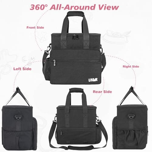 Dog Travel Bag, Includes 2 Food Containers, 2 Foldable Bowls, 1 Feeding Mat — view 4