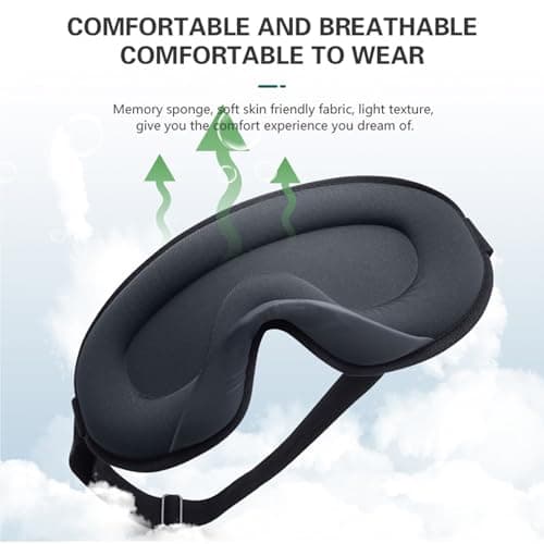 liuchanghe 100% Blackout Sleep Mask for Women & Men, Soft and Comfortable Eye Mask for Sleeping, Eye Mask with Adjustable Strap for Sleeping, Nap, Meditation, Travel — view 2