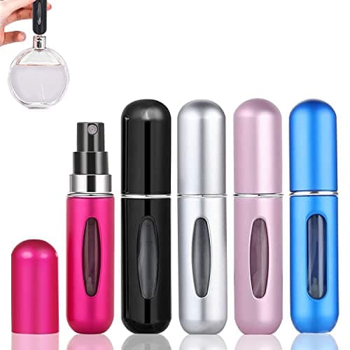 5PCS 5ml Perfume Atomiser Refillable Bottles Portable Mini Spray Travel Perfume Bottle Empty Fragrance Bottle Container for Perfume Aftershave Travel Business Trip Matte