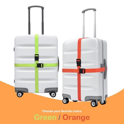 Hiziwimi 6Pcs Green Luggage Straps for Suitcases with Quick-Release Buckle — view 5