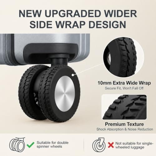 8 Pcs Suitcase Wheel Protectors for 2-2.4'' Spinner Wheels (Thickened) — view 3