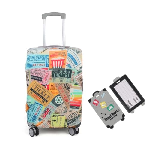 Plliocse Suitcase Covers with Luggage Tag,Large Suitcase Cover with Boarding Pass,Suitcase Covers Protectors Fit 18-32 Inch Luggage