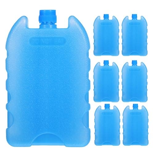 KOMBIUDA Reusable Ice Packs and Refreezable Ice Bricks 7pcs with Compact Pe Design, Energy Saving for Air Conditioner Fan and Cooler for Camping and Road Trip Cooling