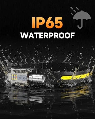 MOXTOYU LED Head Torch Rechargeable 2 Pack, Lightweight Head Torch with 230° Wide Beam, 400 Lumen Motion Sensor Headlight, USB Rechargeable, Waterproof for Camping, Running and Outdoor Activities — view 6
