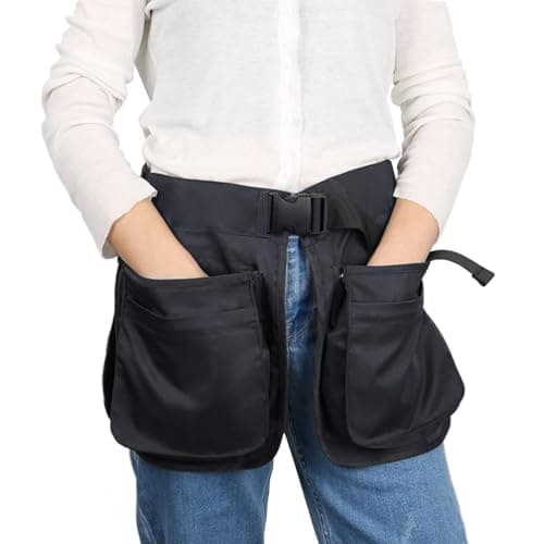 Waist Tool Apron Bag with Adjustable Waist Belt and Detachable Pockets Large Capacity Fanny Pack for Gardening Cleaning Work Hairstylist Woodworker Electrician Dog Trainer — view 4
