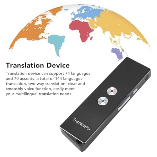 Eminchu Smart Voice Language Translator Device 5.0, Real Time Two Way Translation Device, Aluminum Alloy Portable Translator, Ideal for Travel, Work & Learning New Language (Black) — view 4